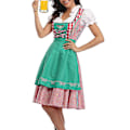 Pikkukuva 3 / 5: Naisten Oktoberfest-asu Aikuisten Dirndl Saksalainen Perinteinen Baijerilainen Olut Karnevaali Fraulein Cosplay Piikatytön Mekko - Vihreä Green L