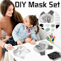 Miniatyrbilde 4 av 5: Kattemaske med pels og nettingøye, tomme papirmasker for DIY, hvite malepapirmasker, kattemaske for DIY Halloween Mardi Gras-fest-FS3- Pig-29pcs