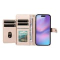 Miniatyrbild 2 av 5: Compatible with iPhone 17 Wallet Case with Straps, Rhombus Leather Stand Phone Case - Light Green-lingling} Multicolor Multicolor Beige