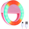 Miniatyrbillede 1 af 5: RGB LED Udfyldningslys Selfie Ring Clip, Justerbar Lysstyrke mere