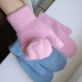 Miniatyrbillede 4 af 8: Vinter Hold Varm Plys Handsker Elasticitet Bløde Fuld Finger Lys Grå 21,5*7,5cm-FS1- black