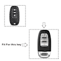 Miniatyrbillede 2 af 5: Bilnøgleetui i kulfiber silikone med 3 knapper til Audi Sort Black one size
