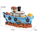 Miniatyrbillede 2 af 5: akvarium harpiks skibsvrag pirat fisk ornamenter skat skib