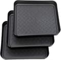 35x27x3 cm Set of 3 Plastic Shoe Racks with Drip Tray & Small Shoe Mat-FS-