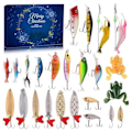 Miniatyrbilde 1 av 5: Fiske Julekalender 2024 - Fiskesluksett, Fiskeutstyr for Voksne Menn Gutter, Fisketilbehør (24 stk) 1552