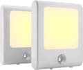 Plug-in rörelsesensor nattlampa 2-pack, dimbar varm LED-lampa