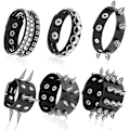 Miniatyrbillede 1 af 4: Punk Pigarmbånd Nitter Læder Nitter Armbånd Manchet Til Jul Pakke Med 6, Børn, Kvinde-FS1-