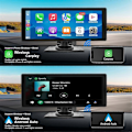 Pikkukuva 4 / 5: Kannettava Langaton Carplay Autostereo Kojelautakameralla - 10.26 Tuuman HD IPS-Näyttö, Android Auto, 1080P Peruutuskamera, Bluetooth-WELLNGS