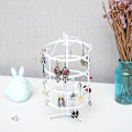 Miniatyrbilde 5 av 5: Smykkeholder, 360 grader roterende øreøringsholder arrangør smykke stativ, 4 nivåer 144 hull øreørings displaystativ for salg, metall smykke display, hvit