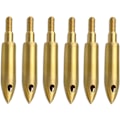 Miniatyrbillede 1 af 5: 6 stk. 125 Grain Pilebuefløjtespidser i kobber Signalpile Spidser Pilebueskydning Fløjtepilspidser til Armbrøst og Compoundbue 2083