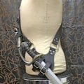 Pikkukuva 2 / 4: Keskiaikainen Renessanssi Merirosvo Olkahihna Nahkainen Miekka Cutlass Hihna Steampunk Flintlock Pistooli Kotelo Ritari Pintelö 1025