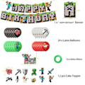 Miniatyrbillede 5 af 5: Minecraft-tema Fødselsdagssæt Dekoration Tilbehør Banner Trækflag Kage Toppers Kit null none