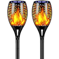 Miniatyrbild 1 av 5: Solcellslampor 96 LED Flimrande Flamma Sol Facklor Lampor 43\" Vattentät Utomhusbelysning Sol