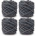 Miniatyrbild 1 av 5: Stickgarn 4x Stickgarn för Virkning, Mjukt Chunky Garn för Garnprojekt-X44- dark gray