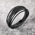 Miniatyrbild 7 av 7: Flätat läderarmband för män