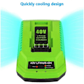 Miniatyrbillede 4 af 5: 40V Litiumbatterioplader til GreenWorks 29482 G-MAX 40V - Batteri 29472 29482 29652 G40825 EU Pl-X44-