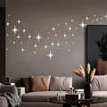 Star Mirror, 82 Pcs 3D Star Wall Stickers Silver Removable Wall Mirror Stick-FS-