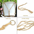 Miniatyrbild 3 av 5: Set med 4 Macrame Växthängare i Rep - Växtkrukhållare, Hängande Växthängare för Inomhus & Utomhus, Trädgårdsdekoration - 2 st 105cm & 2 st 90cm