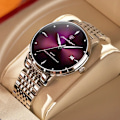 Miniatyrbilde 3 av 6: POEDAGAR Ultratynn Herre Quartz Armbåndsur Vanntett Luksusmerke Lysende Klokke Mann Rustfritt Stål Casual Gaver-FS1- purple