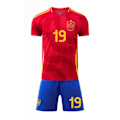Miniatyrbild 2 av 4: Lamine Yamal Fotbollströja Set 2024 UEFA EM Spanien Tröja Kit Hem Nr 19 LAMINE YAMAL Tröja 28