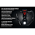Pikkukuva 6 / 9: Juoksuliivi LED-valolla 250 lumenia juoksuun, pyöräilyyn, vaellukseen, c Black Svart
