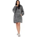 Pikkukuva 1 / 10: Sienna Huppari, Erittäin Pehmeä Sherpa Fleece, Lämmin, Mukava, Viihtyisä, Suuri ja Kannettava, Iso Huppari harmaa-FS2- grey one-size