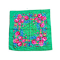 Miniatyrbillede 1 af 9: Rose Blomsterprint Hovedtørklæde Twill trykt Tørklæde Sjal GRÖN-FS1- Green