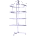 Miniatyrbilde 2 av 5: Smykkeholder, 360 grader roterende øreøringsholder arrangør smykke stativ, 4 nivåer 144 hull øreørings displaystativ for salg, metall smykke display, hvit
