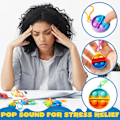 Miniatyrbild 5 av 7: 12-pack Rund Fidget Pop it Leksaksset Nyckelring Pop Fidget Leksaker Bulk Party Favörer för Barn Godis Födelsedag Sensoriska Leksaker Gåvor-X42-