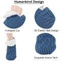Miniatyrbilde 4 av 6: Kvinner Strikkede Tøffelstrømper Koselige Fuzzy Strømper Sklisikre Strømper Vinter Innendørs Dobbeltlagers Sokker Blue-FS1- Blue M EU 40-42