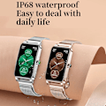 Miniatyrbild 4 av 6: PLUMZONG Dam Smartklocka Anpassade Urtavlor Full Touch Screen IP68 Vattentät Smartwatch Dam Härligt armband-FS2- Rose Gold