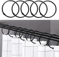 24 Black Shower Curtain Rings, Bathroom Rustproof Shower Curtain-FS-