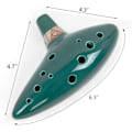 Miniatyrbillede 3 af 3: 12 Tone Alto C Ocarina med sangbogstativ, flaskegrøn halsrem