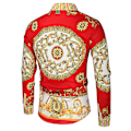 Miniatyrbillede 2 af 2: Herr Royal Skjorte Print Revers Luksus Slim Skjorte Business Langærmet Pasform Toppe til Festbal CNMR Rød-FS1- Red 4XL