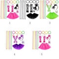 Miniatyrbild 3 av 10: Neon 80-tals Festkläder Kostymset Tutu Kjolar 1 1