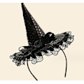 Miniatyrbild 2 av 2: Halloween-huvudbonader Häxhatt Hårsnoddar Black
