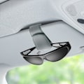 Miniatyrbild 2 av 7: Magnetisk solglasögonhållare i läder, glasögonhållare för bilens solskydd, passar glasögon i olika storlekar Gray