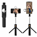 Pikkukuva 1 / 5: Selfie-tikku / mobiiliteline kaukosäätimellä ja lampulla