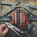 Miniatyrbild 2 av 8: EDC-organiser bältesögla läder multiverktygshållare för penna ficklampa verktyg och EDC-utrustning
