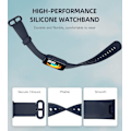 Pikkukuva 2 / 5: 2-pakkiremmeli Xiaomi Mi Watch Lite/Redmi Watchille, pehmeä silikoninen vaihtohihna urheilurannekkeelle - musta/sininen muste