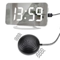 Miniatyrbild 4 av 5: Hög ljudvibrerande väckarklocka för tunga sovare, döva vuxna, digital spegelklocka med sängvibrator