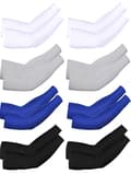 8-pack Unisex UV-skyddande kylande armärmar White Black Gray Blue, Ice Silk
