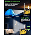 Miniatyrbilde 4 av 4: Nødradio med solcellepanel, 2500mAh Håndsveiv Bærbar Solcelle Værradio