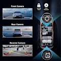 Miniatyrbilde 2 av 5: Bærbar Trådløs Carplay Bilstereo med Dash Cam - 10.26 Tommers HD IPS-Skjerm, Android Auto, 1080P Ryggekamera, Bluetooth-WELLNGS
