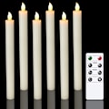 Miniatyrbillede 1 af 5: 6-pak batteri-drevne LED-lys med fjernbetjening og timer, flimrende varmt hvidt lys til vinduer, julepynt, hjem, bryllup, elfenben