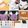 Miniatyrbilde 2 av 5: Kattemaske med pels og nettingøye, tomme papirmasker for DIY, hvite malepapirmasker, kattemaske for DIY Halloween Mardi Gras-fest-FS3- Maroon-24pcs