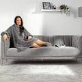 Pikkukuva 10 / 10: Sienna Huppari, Erittäin Pehmeä Sherpa Fleece, Lämmin, Mukava, Viihtyisä, Suuri ja Kannettava, Iso Huppari harmaa-FS2- grey one-size