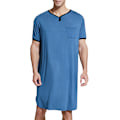 Miniatyrbilde 6 av 8: Herrer Kortermet Lange Nattkjoler Nattkjole Pyjamas Innendørs W Kongeblå-FS1- Royal blue 3XL