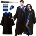 WB Inspired Preppy Polyester Kostume Tilbehørssæt til Voksne Halloween Cosplay Blue 5-piece Se