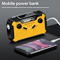 Miniatyrbilde 2 av 4: Nødradio med solcellepanel, 2500mAh Håndsveiv Bærbar Solcelle Værradio